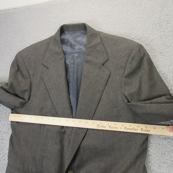 VTG Polo Ralph‎ Lauren Blazer Suit Jacket 43R USA Union Made Wool Solid Gray - Picture 9 of 14